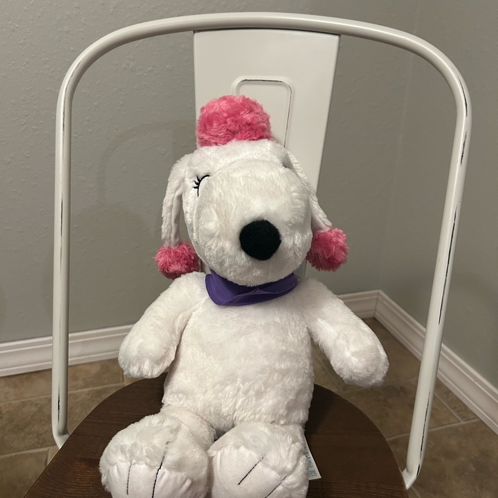 Build-A-Bear White and Pink Plush Dog Toy